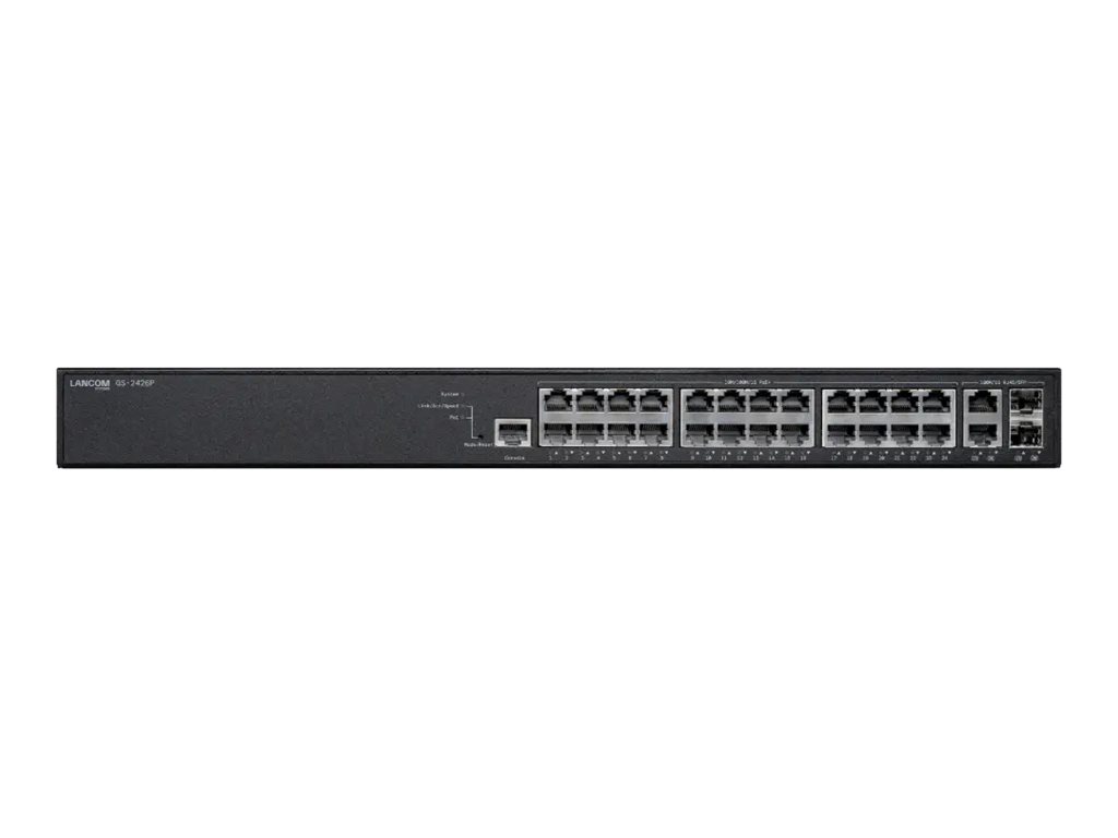 LANCOM GS-2426 - Switch - managed - 24 x 10 / 100 / 1000 + 2 x 1 Gigabit SFP + 2 x Combo Gigabit SFP / RJ-45 - Desktop, an Rack montierbar